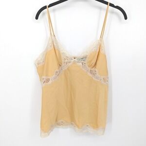 Vintage Butter Yellow Cami Top Large Lace Coquette Y2K Fairy Retro Susan‎ Lucci